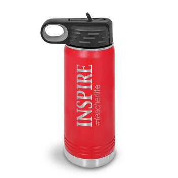 Inspire #teacherlife 20 oz. Stainless Steel Water Bottle