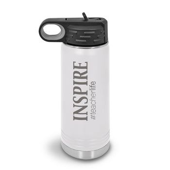 Inspire #teacherlife 20 oz. Stainless Steel Water Bottle