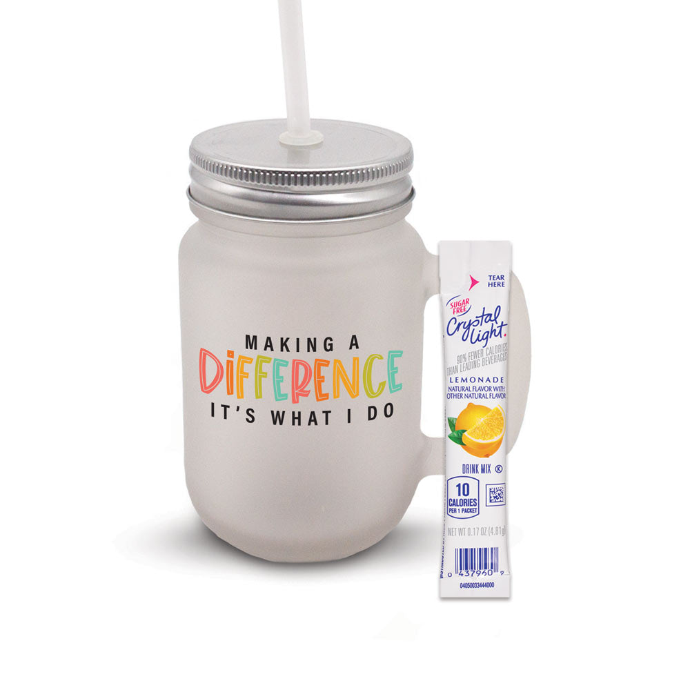 Making A Difference It’s What I Do 12 oz. Frosted Mason Jar Gift Set
