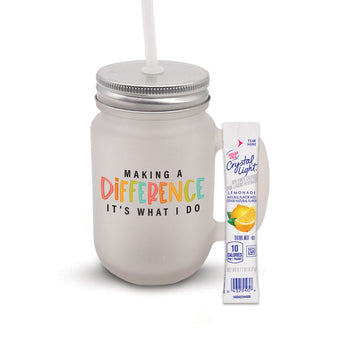 Making A Difference It’s What I Do 12 oz. Frosted Mason Jar Gift Set