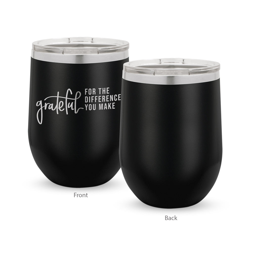 Grateful For The Difference You Make 12 oz. Stainless Steel Tumbler