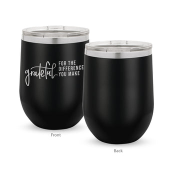 Grateful For The Difference You Make 12 oz. Stainless Steel Tumbler