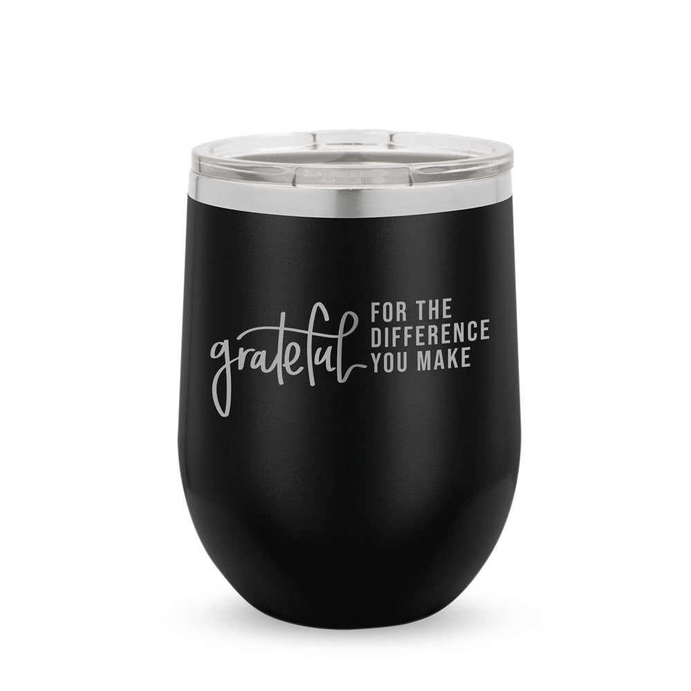 Grateful For The Difference You Make 12 oz. Stainless Steel Tumbler