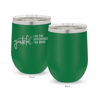 Grateful For The Difference You Make 12 oz. Stainless Steel Tumbler