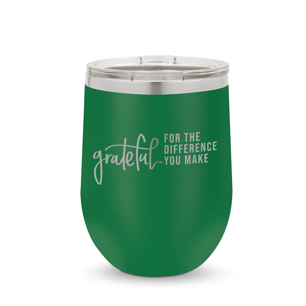 Grateful For The Difference You Make 12 oz. Stainless Steel Tumbler