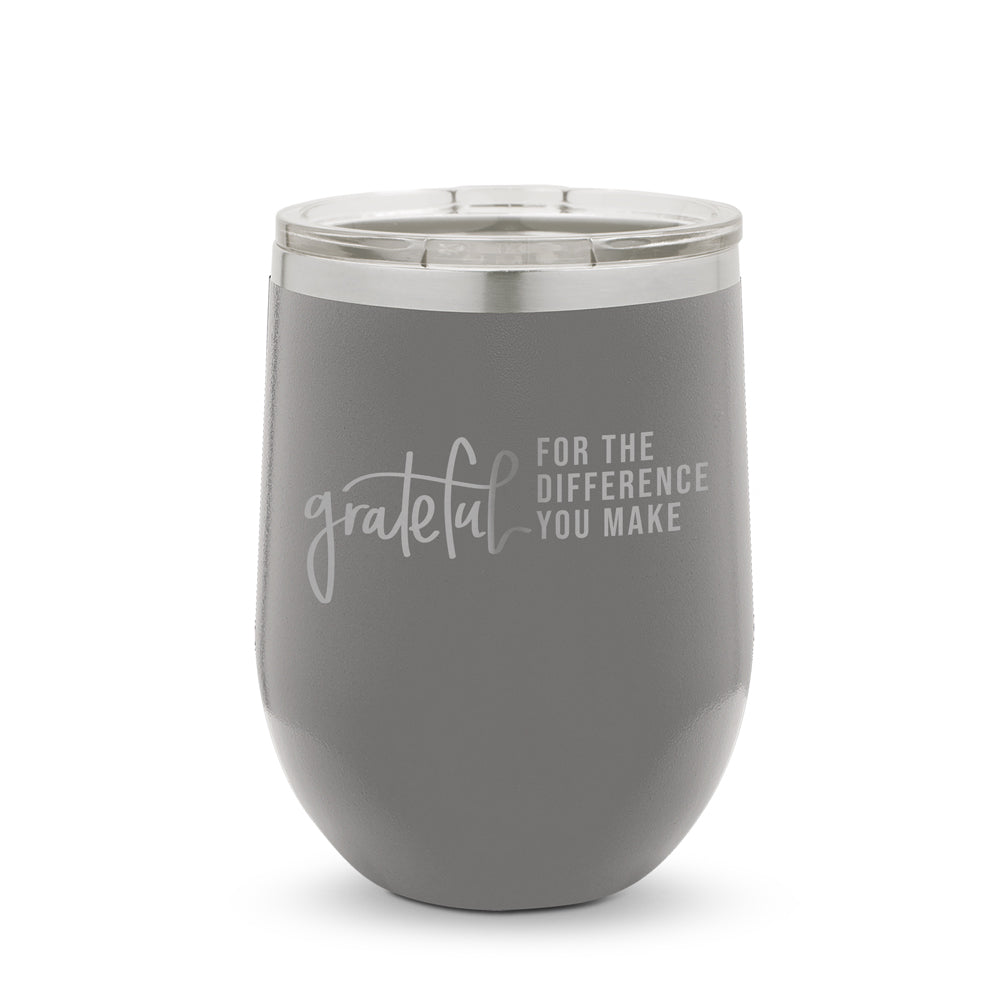 Grateful For The Difference You Make 12 oz. Stainless Steel Tumbler