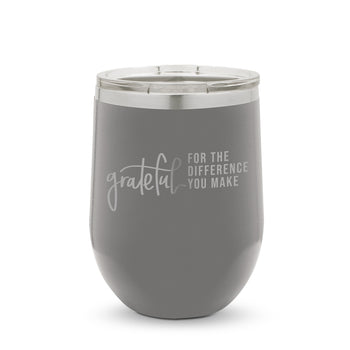 Grateful For The Difference You Make 12 oz. Stainless Steel Tumbler