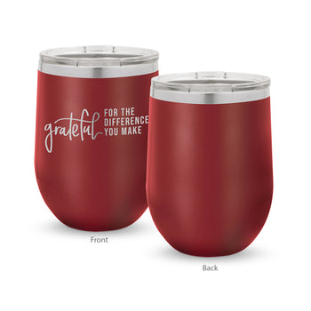 Grateful For The Difference You Make 12 oz. Stainless Steel Tumbler
