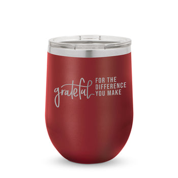 Grateful For The Difference You Make 12 oz. Stainless Steel Tumbler