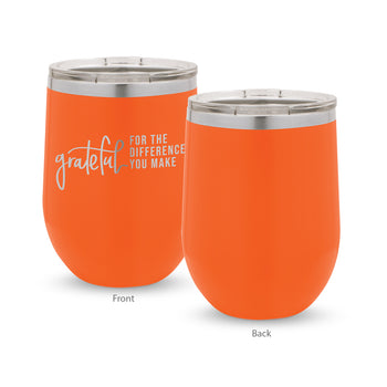 Grateful For The Difference You Make 12 oz. Stainless Steel Tumbler