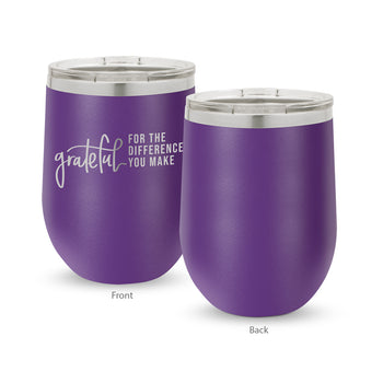 Grateful For The Difference You Make 12 oz. Stainless Steel Tumbler