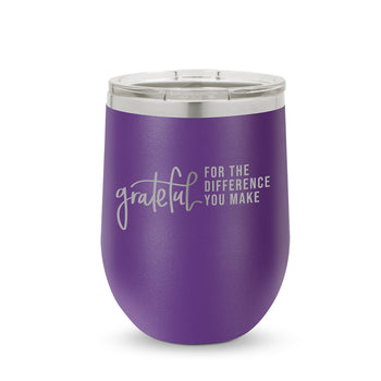 Grateful For The Difference You Make 12 oz. Stainless Steel Tumbler