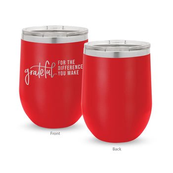 Grateful For The Difference You Make 12 oz. Stainless Steel Tumbler