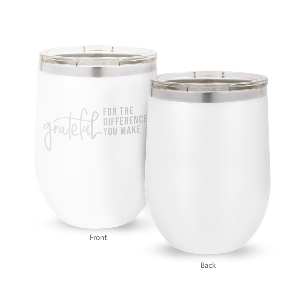 Grateful For The Difference You Make 12 oz. Stainless Steel Tumbler