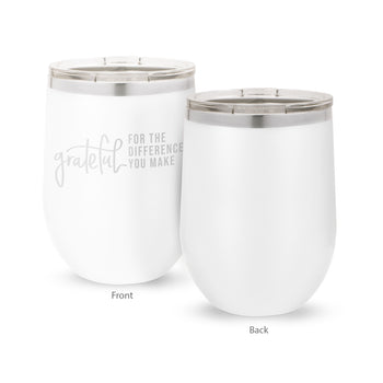 Grateful For The Difference You Make 12 oz. Stainless Steel Tumbler