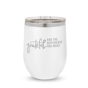 Grateful For The Difference You Make 12 oz. Stainless Steel Tumbler