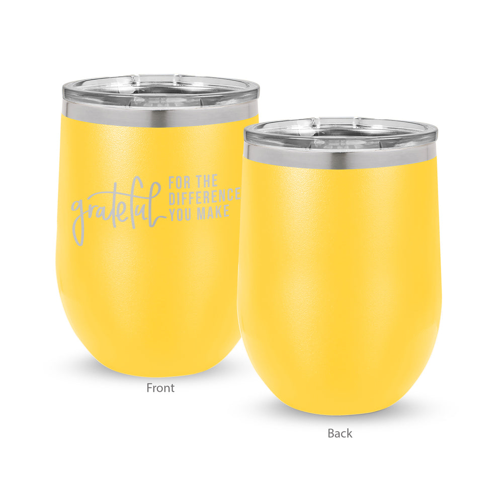 Grateful For The Difference You Make 12 oz. Stainless Steel Tumbler