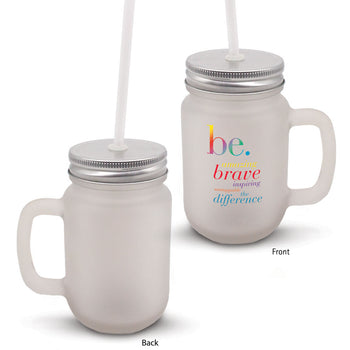 Be Collection 12 oz. Frosted Mason Jar Gift Set