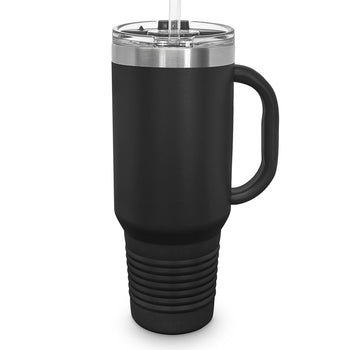 Custom 40 oz. Stainless Steel Travel Tumbler w/ Handle & Straw