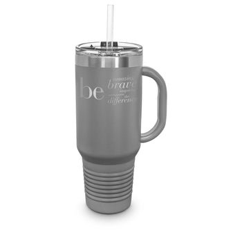 Be Collection 40 oz. Stainless Steel Travel Tumbler w/ Handle & Straw