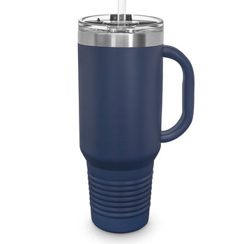 Custom 40 oz. Stainless Steel Travel Tumbler w/ Handle & Straw