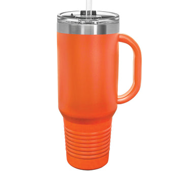 Custom 40 oz. Stainless Steel Travel Tumbler w/ Handle & Straw