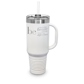 Be Collection 40 oz. Stainless Steel Travel Tumbler w/ Handle & Straw