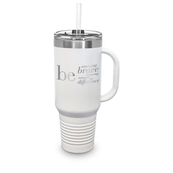 Be Collection 40 oz. Stainless Steel Travel Tumbler w/ Handle & Straw
