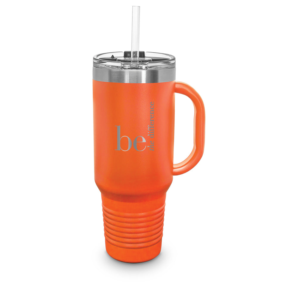 Be The Difference 40 oz. Stainless Steel Travel Tumbler w/ Handle & Straw
