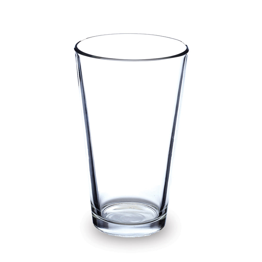 Clear 16-ounce pint glass 