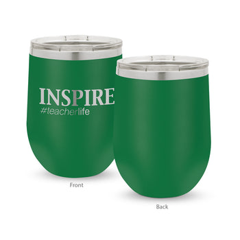 Inspire #teacherlife 12 oz. Stainless Steel Tumbler
