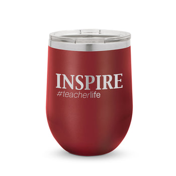 Inspire #teacherlife 12 oz. Stainless Steel Tumbler