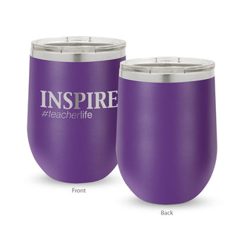 Inspire #teacherlife 12 oz. Stainless Steel Tumbler