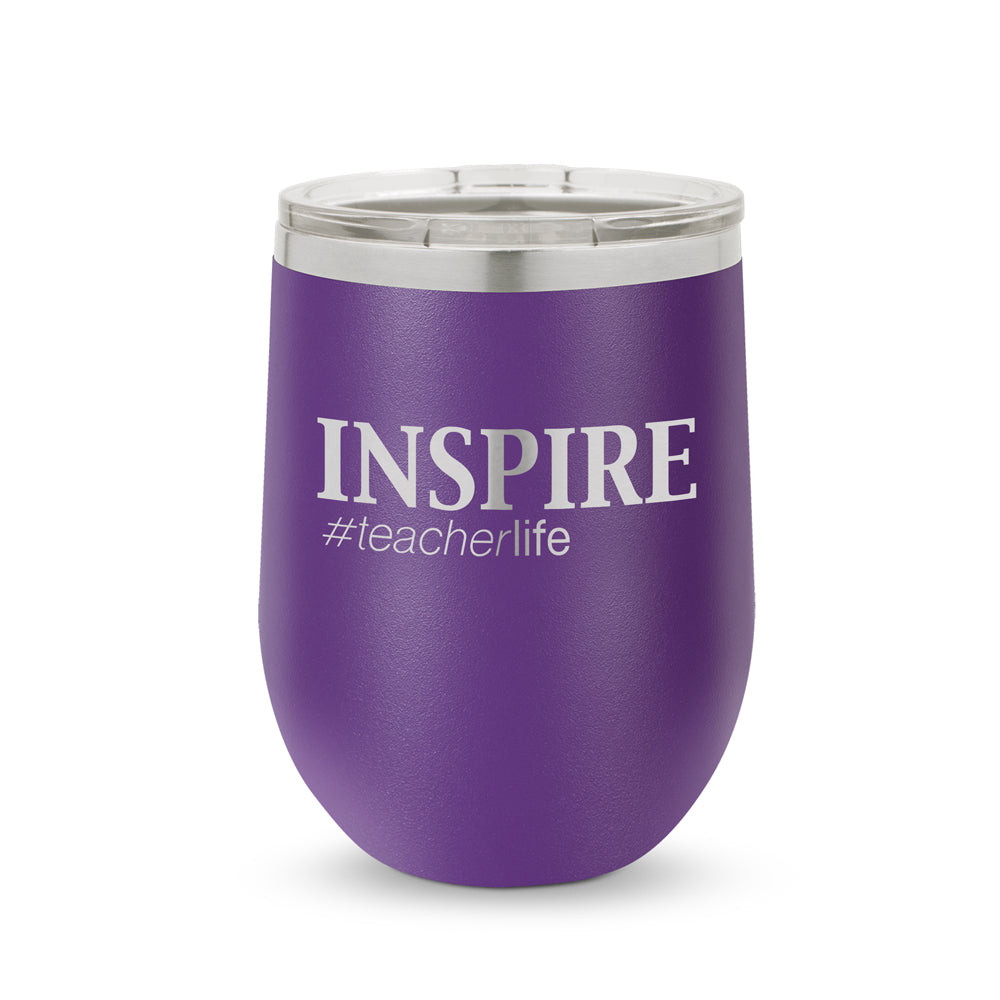 Inspire #teacherlife 12 oz. Stainless Steel Tumbler