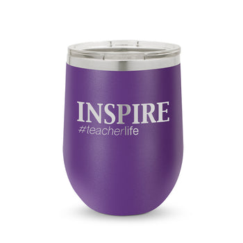 Inspire #teacherlife 12 oz. Stainless Steel Tumbler