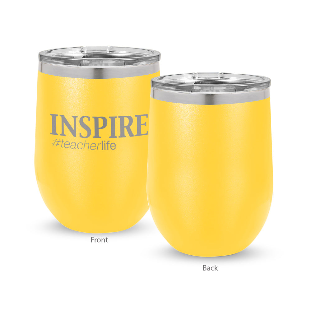 Inspire #teacherlife 12 oz. Stainless Steel Tumbler