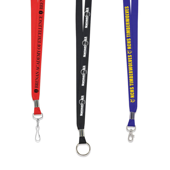 Colorful 36-inch lanyards featuring your one color custom logo