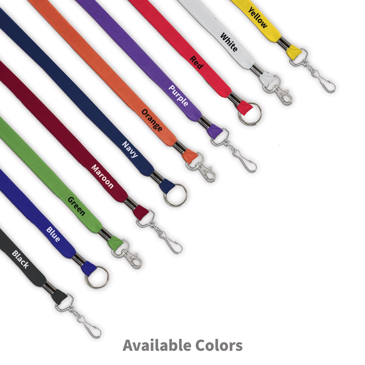 available colors for custom lanyard