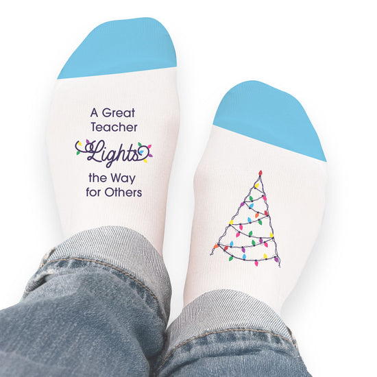 A Great Teacher Lights The Way Appreciation Socks