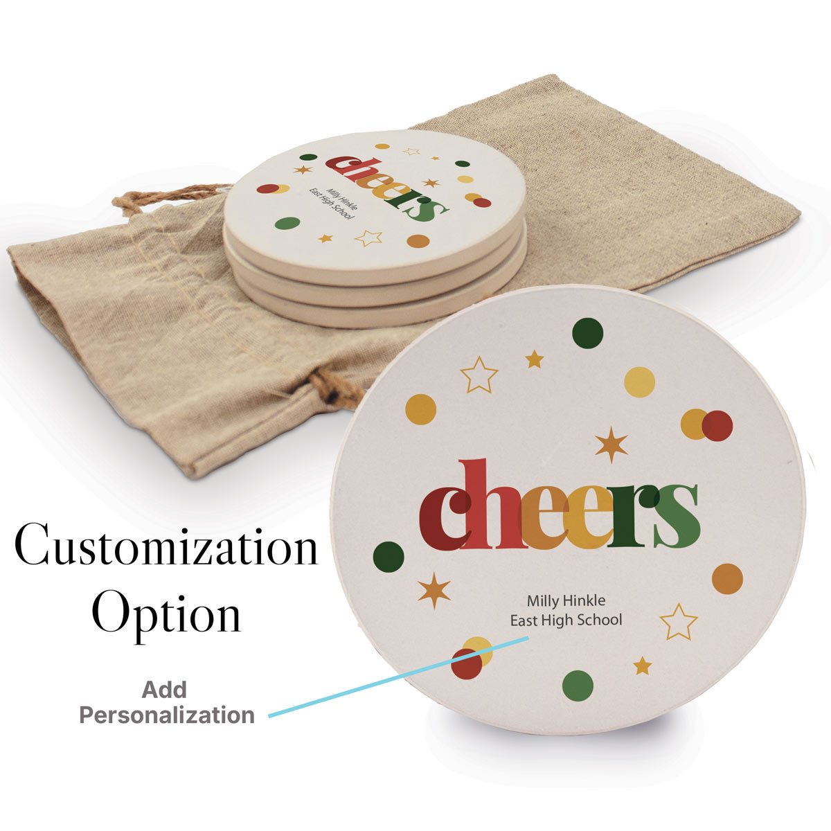 Cheers Sandstone Coaster Set