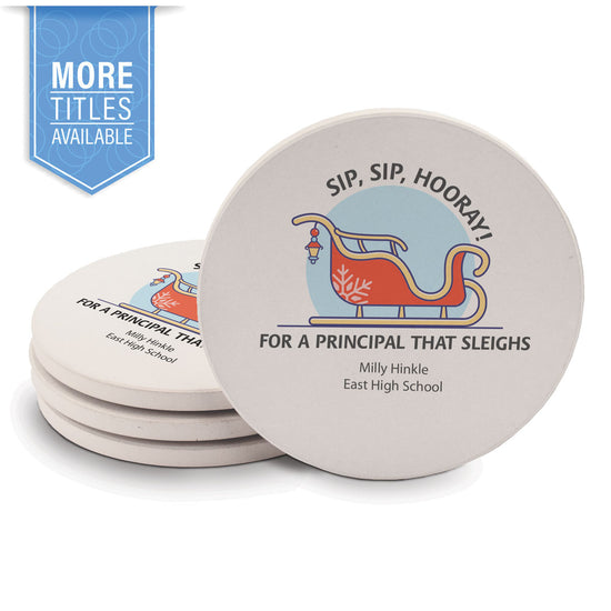 Sip Sip Hooray Sandstone Coaster Set