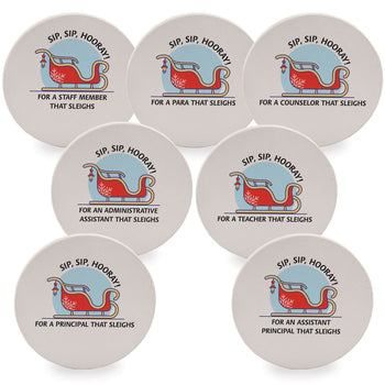 Sip Sip Hooray Sandstone Coaster Set