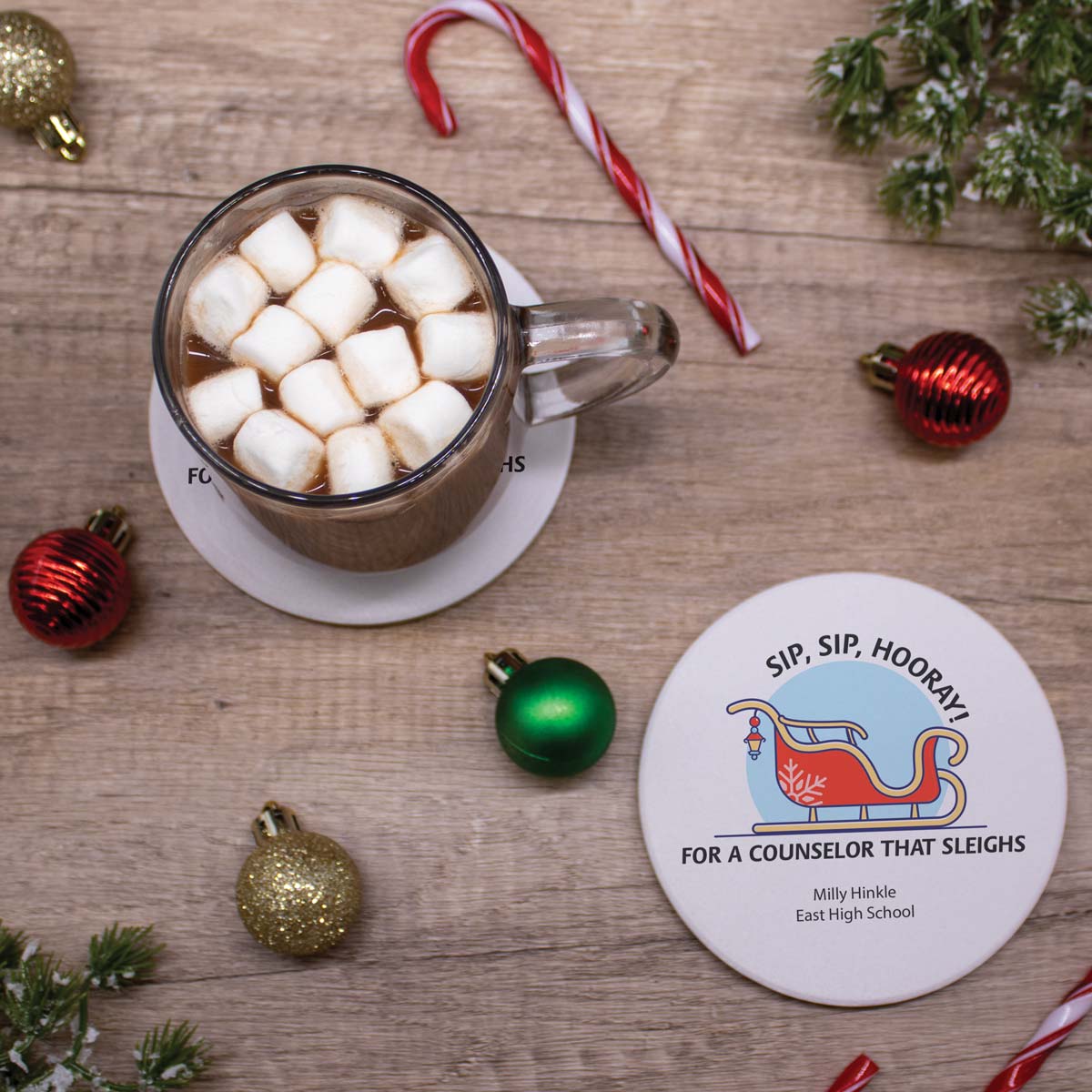 Sip Sip Hooray Sandstone Coaster Set