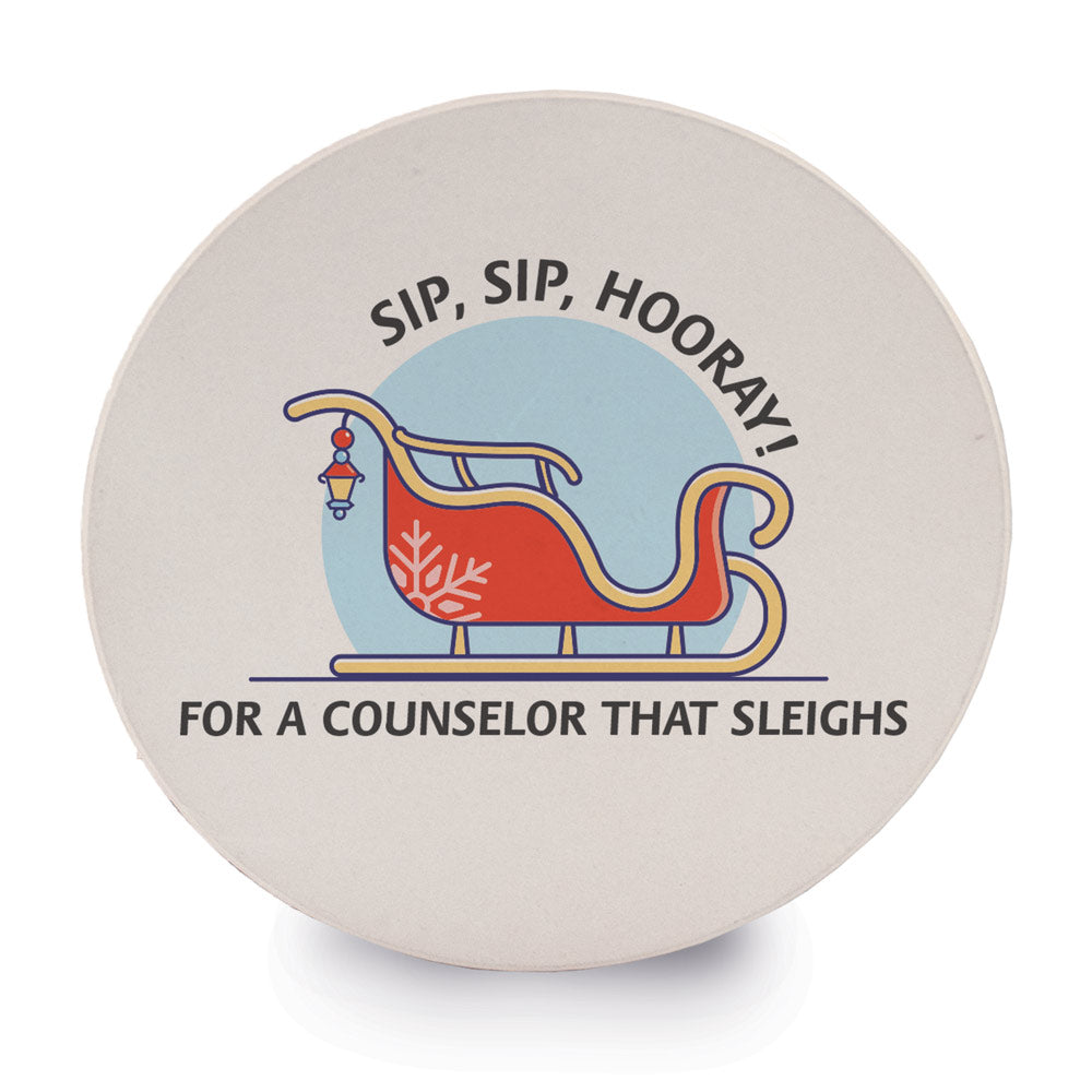 Sip Sip Hooray Sandstone Coaster Set