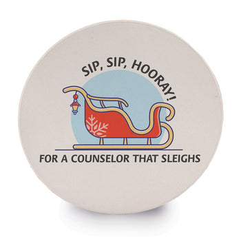 Sip Sip Hooray Sandstone Coaster Set