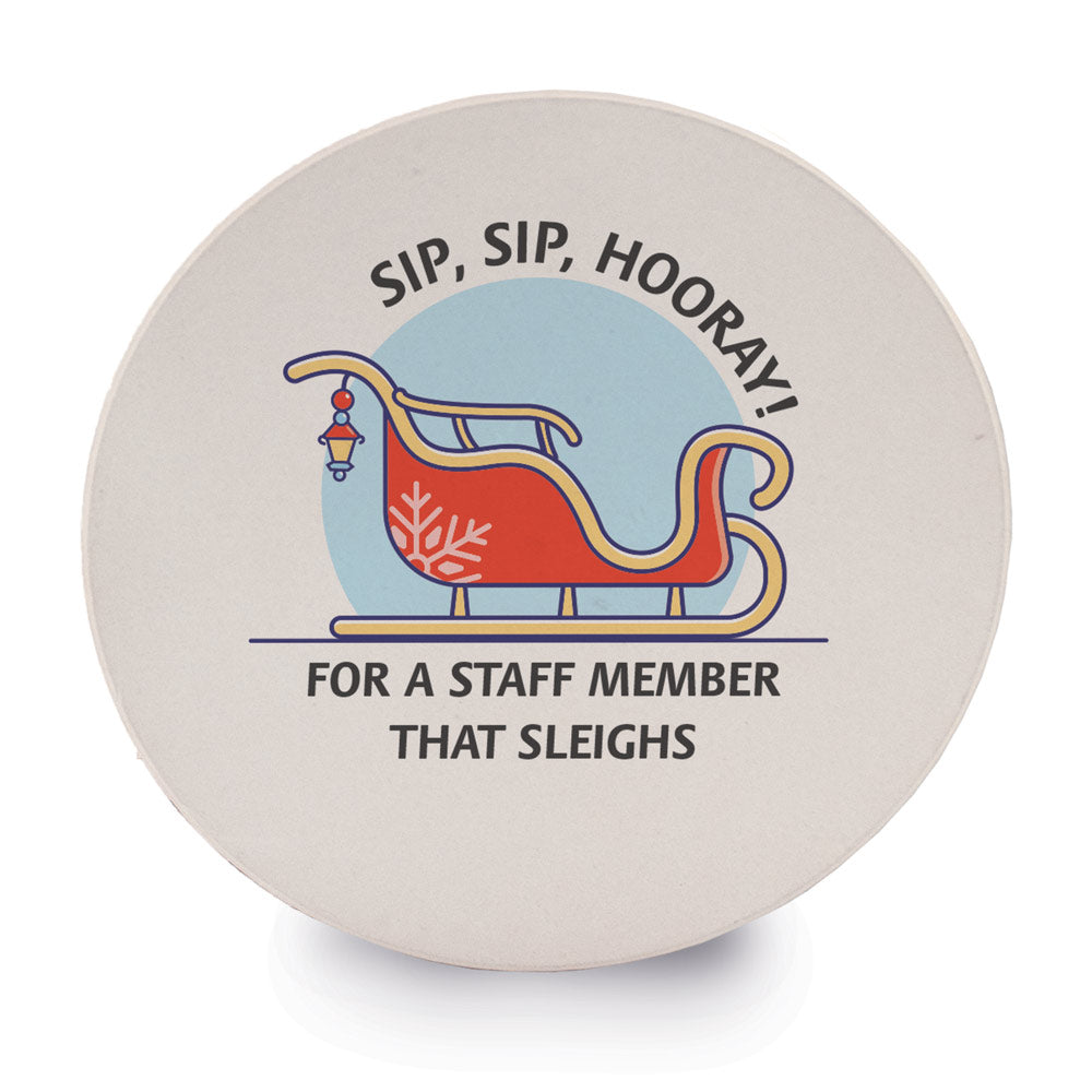 Sip Sip Hooray Sandstone Coaster Set