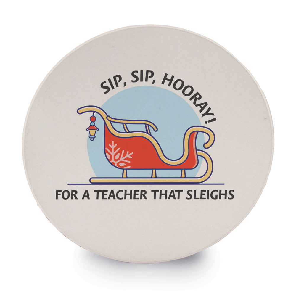 Sip Sip Hooray Sandstone Coaster Set