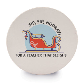 Sip Sip Hooray Sandstone Coaster Set
