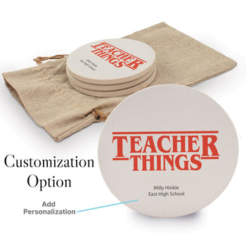 Teacher Things Sandstone Coaster Set
