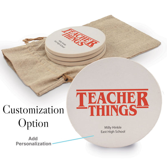 Teacher Things Sandstone Coaster Set